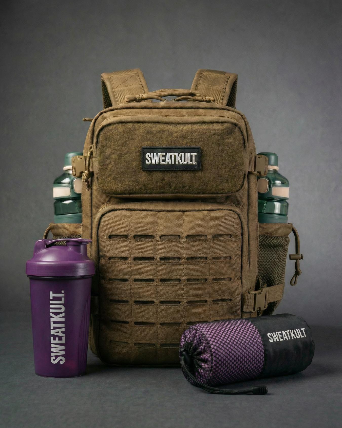 SWEATKULT Gym Backpack 25L Tan