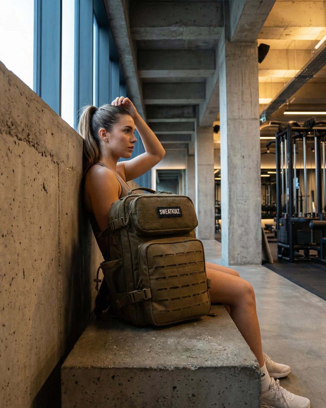 SWEATKULT Gym Backpack 25L Tan